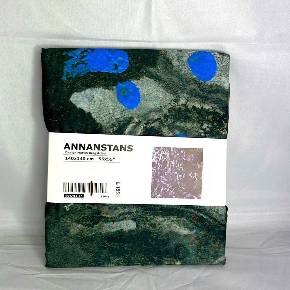 IKEA ANNANSTANS Artisan Scarf 55"x55" Cotton Blue Limited Edition